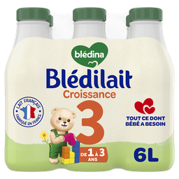 BLEDILAIT Leche de crecimiento líquida 1-3 años 6x1L