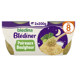 BLÉDINA BLEDINER Bol fondue de poireaux et boulghour dès 8 mois 2x200g