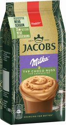 JACOBS kaffeespezialitäten kaffee instant getraenk typ cappuccino typ choco nuss milka 400g