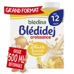 BLEDIDEJ Céréales lactées biscuité vanille dès 12 mois 500ml