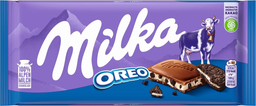 MONDELEZ MILKA & Oreo Tablete de chocolate de leite e pedaços de bolacha 100 g