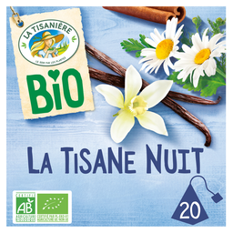 LA TISANIERE Infusión Noche Bio Canela Manzanilla Vainilla 20 x 30 g