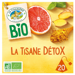 LA TISANIERE Infusión Cúrcuma Albahaca Jengibre Sabor Pomelo Bio 20 x 30 g