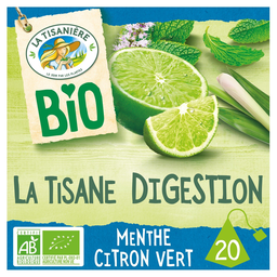 LA TISANIERE Infusión Digestión Menta Lima Bio 20 bolsitas 30g