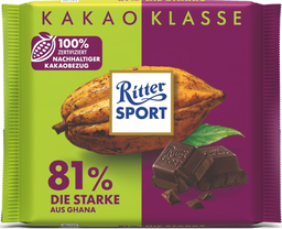 RITTER SPORT kakao klasse 81% die starke aus ghana 100g