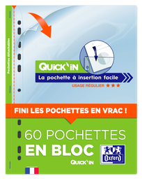OXFORD Bloc de 60 Fundas Perforadas Eaz'in A4 Polipropileno Liso 5/100 Incoloro