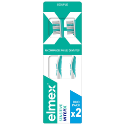 ELMEX Sensitive InterX Cepillo de dientes suave, paquete de 2 cepillos suaves