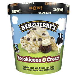 BEN & JERRY'S Helado Brookieees & Cream 388 g
