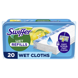 SWIFFER Wet Floor Wipes, Lemon Scent 20 wipes