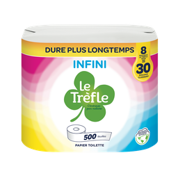 LE TREFLE Papier toilette blanc 2 épaisseurs 4 rouleaux = 15 standards