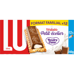 PETIT ECOLIER Biscuits avec une tablette de chocolat au lait fourrage 240 g
