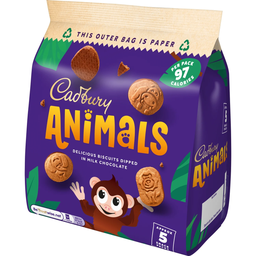CADBURY Galletas con chocolate con leche Animals 5 sachets