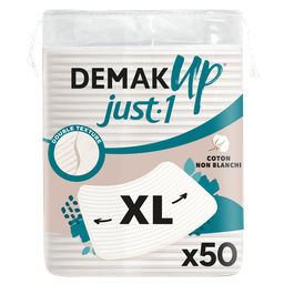 DEMAK'UP Just 1 discos de algodón cuadrados desmaquillantes XL 50 unidades