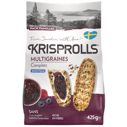 KRISPROLLS Petits pains suédois au blé complet multi graines 425g