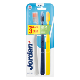 JORDAN Escova de dentes suave Clean Smile lote de 3