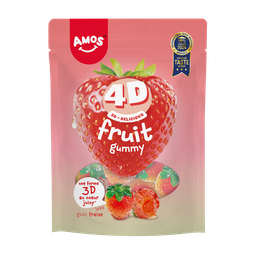 AMOS Gomas sabor morango 4D 120 g