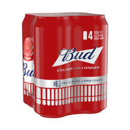 BUD Cerveza rubia 4 x 50 cl