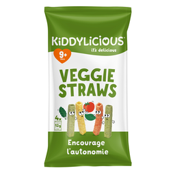 KIDDYLICIOUS Veggie Straws Sabor Legumes 4 x 12 g