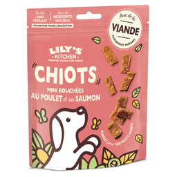 LILYS KITCHEN Mini bouchées au poulet et au saumon pour chiot 70g