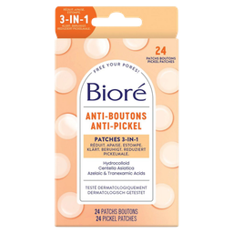 BIORE Patchs Anti-Boutons 3 en 1 Hydrocolloïde Centella Asiatica Azélaïque et Tranexamique