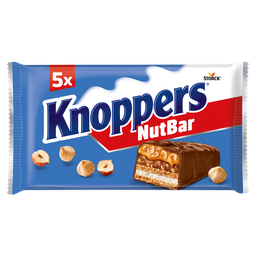KNOPPERS Barres lait noisette, 5x40g, 200g