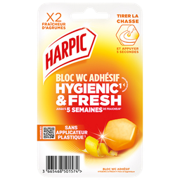 HARPIC Hygienic & Fresh Citrus Freshness Adhesive Toilet Block 2 Pack