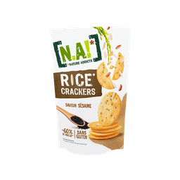 N.A! Biscuits Apéritifs Crackers de Riz au Sésame sans Gluten