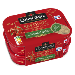 CONNETABLE Sardinhas em azeite e pimenta de Espelette 2 x 115 g