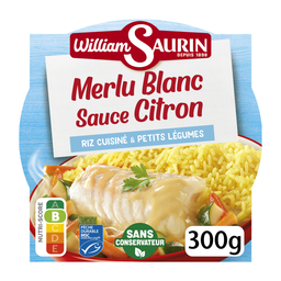 WILLIAM SAURIN Pescada branca com molho de limão e arroz com vegetais 300 g