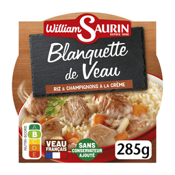 WILLIAM SAURIN Blanquette de veau avec riz et champignons à la crème 285 g