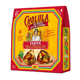 CHOLULA Fajita kit con salsa de tomate casera picante pimentón cilantro chile y tortillas de trigo 490 g