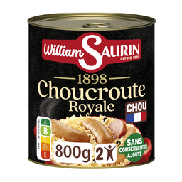 WILLIAM SAURIN Choucroute royale Riesling en conserve 2 portions 800 g