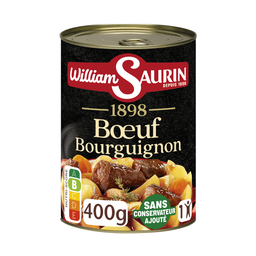 WILLIAM SAURIN Bœuf bourguignon Le plat individuel micro ondable de 400 g