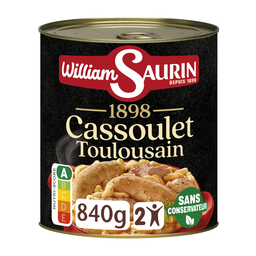 WILLIAM SAURIN Cassoulet Toulousain la graisse d'oie Le plat familial de 840 g