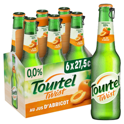 TOURTEL TWIST Bière aromatisée sans alcool au jus d'abricot 0,0° 27,5 cl