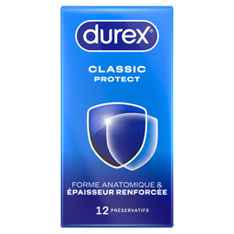DUREX Préservatifs Standard Extra Lubrifié Extra Protect 12 unités