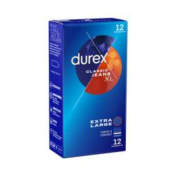 DUREX Préservatifs Classic Jeans Confort et Confiance XL x12