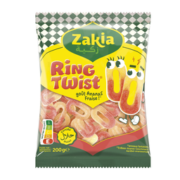 ZAKIA Bonbons Ring Twist Piña Fresa 200 g
