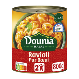 DOUNIA HALAL Ravioli pur boeuf sauce à l'italienne halal 800g