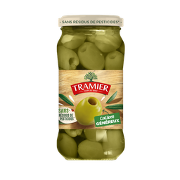 TRAMIER Pitted Green Olives generous size 160 g