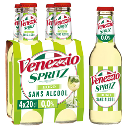 VENEZZIO Bebida aromatizada espumosa flor de saúco sin alcohol 4 x 20 cl