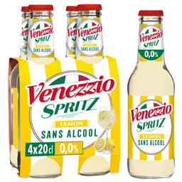 VENEZZIO Bebida aromatizada gasificada sin alcohol limón 4 x 20 cl