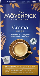 MOVENPICK Café cápsulas Café cremoso Lungo N°7 compatível Nespresso x10