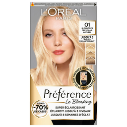 Coloration Permanente 01 Prague Blond Très Très Clair Naturel Brillance Longue Durée Préférence L'OREAL PARIS