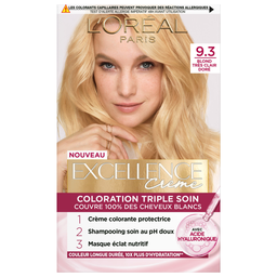 Excellence crème coloration 9.3 blond très clair doré 4 produits 1 kit