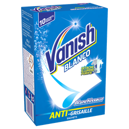 VANISH Blanco Activador de Blancura Anti-gris, estuche de 10 sobres