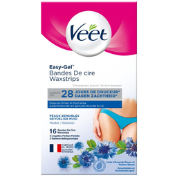 VEET Bandas de cera fria biquíni axilas peles sensíveis 16 bandas
