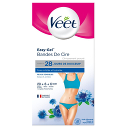 VEET Bandas de cera peles sensíveis 32 bandas + 4 toalhitas