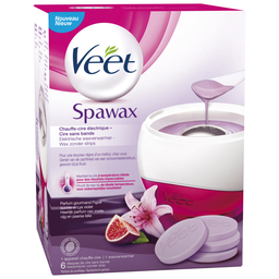 VEET Kit Aquecedor de Cera Elétrico Spawax e 6 Recargas de Cera 50 ml