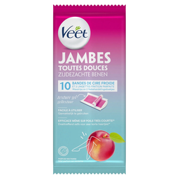 VEET Bandas de Cera Fria Pernas Aroma Nectarina, caixa de 10 bandas